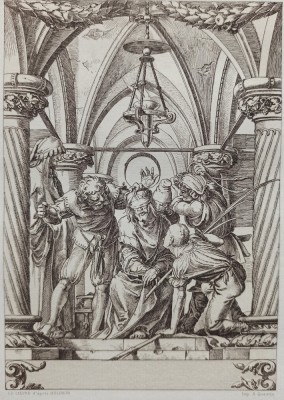 Patimile lui Hristos, Insultele soldatilor, dupa Holbein// gravura A. Quantin foto