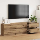 Cumpara ieftin Cabinet TV cu lumini cu bandă LED cu sertar cu depozitare Maro 181 x 34 x 50 cm