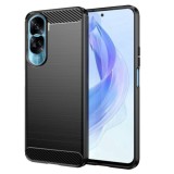 Husa Techsuit Carbon Silicone Black pentru Honor 90 Lite - Protectie Premium
