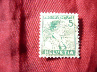 Timbru Elvetia 1915 Pro Juventute , val. 5c stampilat foto