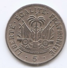 Haiti 5 Centimes 1949 - (Dumarsais Estime) Cupru-nichel, 20 mm, KM11