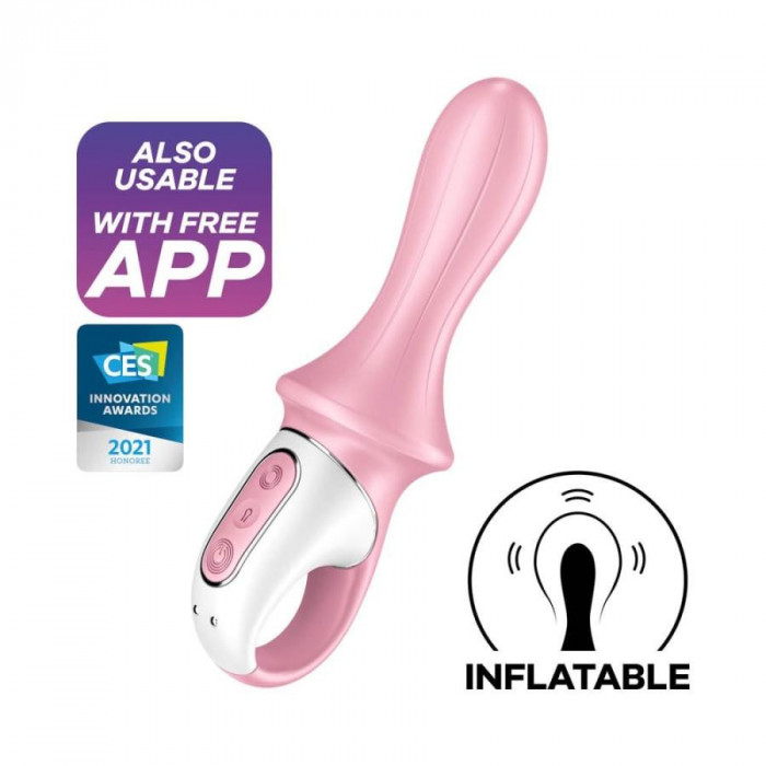 Vibrator Gonflabil Air Pump Booty 5+, Roz, 20.5 cm