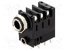 Conector jack, Jack 3,5mm + Jack 6,3mm, 3 contacte, mama, AMPHENOL - ACJS-MHD985