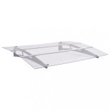 vidaXL Baldachin ușă argintiu și transparent 150x90 cm PET