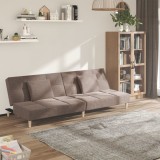 VidaXL Canapea extensibilă cu 2 locuri, 2 perne, gri taupe, textil