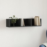 vidaXL Dulap de perete, negru, 75x18x16,5 cm, lemn compozit