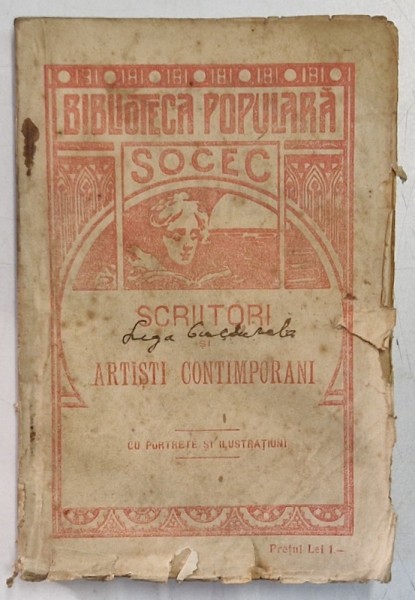 SCRIITORI SI ARTISTI CONTIMPORANI CU PORTRETE SI ILUSTRATIUNI 1912