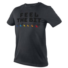 Tricou imprimat, FEEL THE BIT, marimea XL, negru HardWork ToolsRange