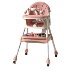 Scaun de Masa pentru Bebelusi si Copii, Flippy, 2 Tavite cu Jucarii si Husa Detasabile, Multifuncțional, Stabil, Centura de Siguranta, Spatar Reglabil