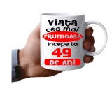 Cana alba personalizata, Viata frumoasa incepe la 49 de ani, INOVATIX&reg;. 330 ml