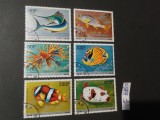 Seria Completă Comore 1977 - Faună Marină, Pești Tropicali, Peștele Clown, Peștele Leu Scorpie de Mare, Marlin, Corali, 6v - Ștampilată -A333