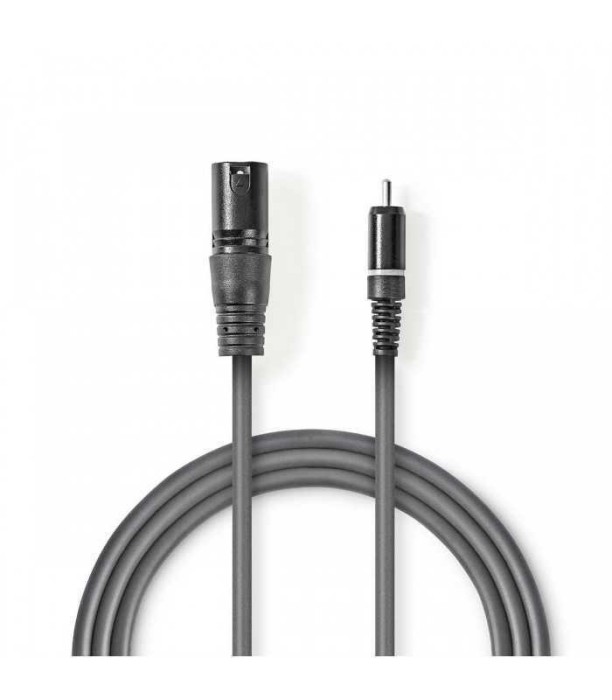 XLR-RCA audio cablu XLR 3pini tata - RCA tata 1.5m Gri NEDIS
