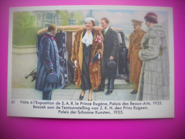 HOPCT 6360 PRINTUL EUGENE -PALATUL DE ARTE FRUMOASE -1935-REGINA ASTRID-FAMILIA REGALA BELGIA-CROMO LITHO-CIOCOLATA COTE D&#039;OR