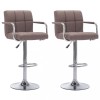 VidaXL Scaune de bar, 2 buc., gri taupe, material textil