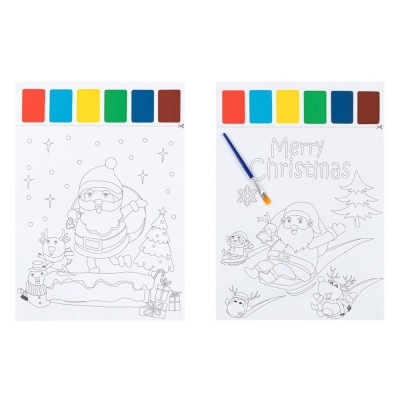 Set Colorat, 2 Bucăți, A4, Crăciun, Acuarele și Pensulă, Multicolor foto