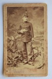 CDV Atelier Romania Bucuresti Bucuresci A. D. Reiser barbat in uniforma - militar 1870-1880