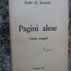 Radu D Rosetti – Pagini alese ( volum omagial 1935 )