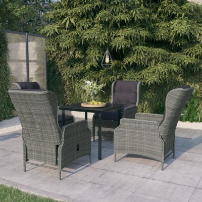 vidaXL Set de mobilier pentru grădină, 5 piese, gri deschis 3099644 foto
