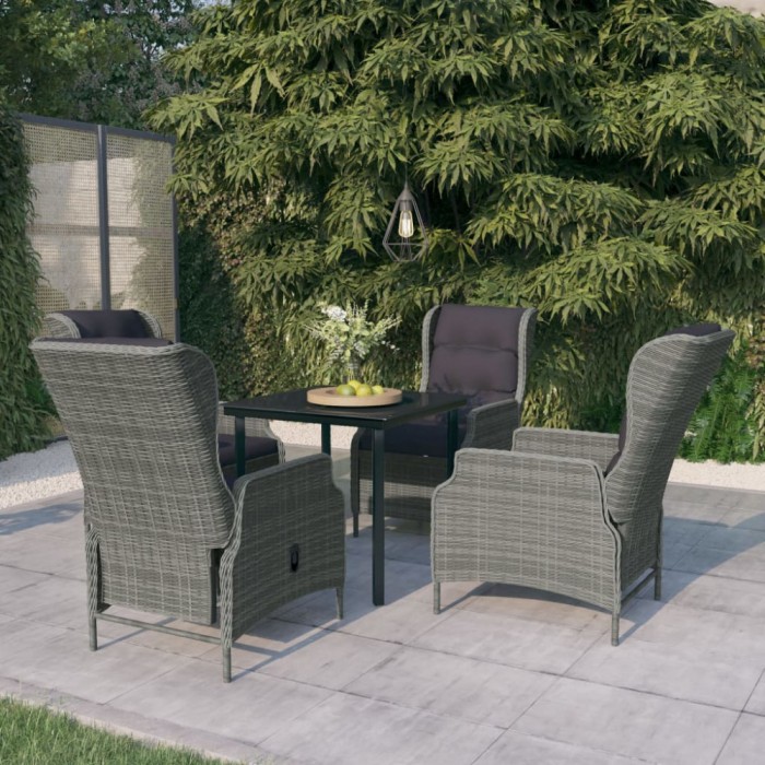 vidaXL Set de mobilier pentru grădină, 5 piese, gri deschis 3099644