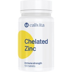 Chelated Zinc Supliment de Zinc Organic pentru Menţinerea Sănătăţii Părului, Pielii şi a Unghiilor (100 tablete) - Calivita