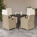 VidaXL Set mobilier de grădină cu perne, 5 piese, bej, poliratan