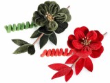 Set 2 Anemone Craciun catifea verde rosie 20 H