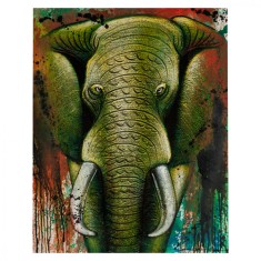 Tablou pictat manual Colorful Elefant