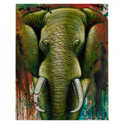 Tablou pictat manual Colorful Elefant foto