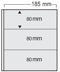 5 folii transparente, Variant, cu 3 buzunare de 80 x 185 mm