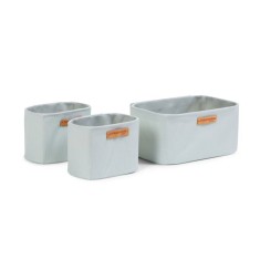 Set 3 cosuri depozitare Childhome 21x14x10 cm 14x10x10 cm Gri foto