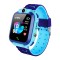 Ceas smartwatch pentru copii, functie de localizare GPS, apeluri telefonice si video, istoric traseu, joc matematic, albastru