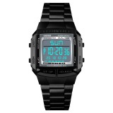 Ceas de mana barbati Casual Cronograf Led Digital Otel inoxidabil, Skmei