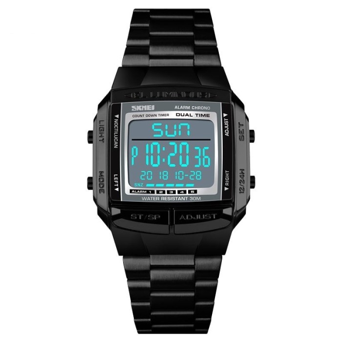 Ceas de mana barbati Casual Cronograf Led Digital Otel inoxidabil