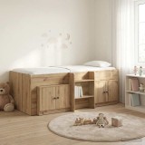Cumpara ieftin Cadru de pat loft cu sertar cu usa 3 buc. Stejar Artizanal
