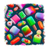 Cumpara ieftin Sticker decorativ Inghetata, Multicolor, 55 cm, 11440ST, Oem