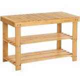 SONGMICS Raft de depozitare din bambus, cu 3 niveluri, 28x70x45cm, maro Household NewTrend