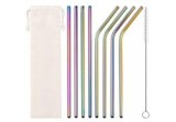 Set 10 paie, reutilizabile, inox, multicolor, 20 cm