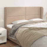 VidaXL Tăblie pat cu aripioare cappuccino 183x23x118/128 cm piele eco