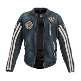 Geaca moto pentru barbati W-TEC Wildone, stil jeans cu protectii CE