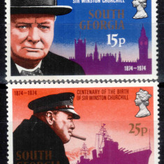 Georgia de Sud 1974, Mi #47-48**, Winston Churchill, MNH! Cota 4,50 €!