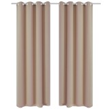 Cumpara ieftin Draperii opace cu inele metalice, 2 buc., crem, 135 x 245 cm