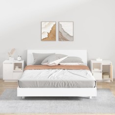 vidaXL Noptiere, 2 buc., alb, 50x34x50 cm, lemn masiv de pin