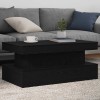 VidaXL Masuta de cafea cu lumini LED Stejar negru 90x50x40 cm