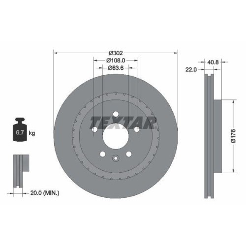 Set disc frana Volvo S60 2 (134) 04.10-12.19, S60 2 Cross Country (134) 03.15-12.18, S80 2 (124) 03.06-12.16, V60 I (155) 07.10-12.18, V60 I Box / Es