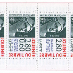Franta 1995 - ziua marcii postale, 3 serii neuzate in carnet filatelic