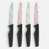 Set de 4 cuțite de masă cu lamă zimțată și m&acirc;ner negru antiderapant, CMCLASS