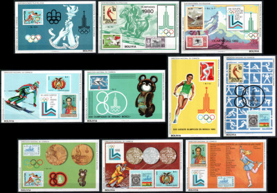 Bolivia 1979 1980, Mi #Bl 87-103**, set complet Olimpiade 1980, MNH! Cota 490 &amp;euro;! foto