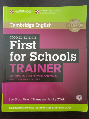 FIRST FOR SCHOOLS TRAINER SIX PRACTICE TESTS WITH ANSWERS foto