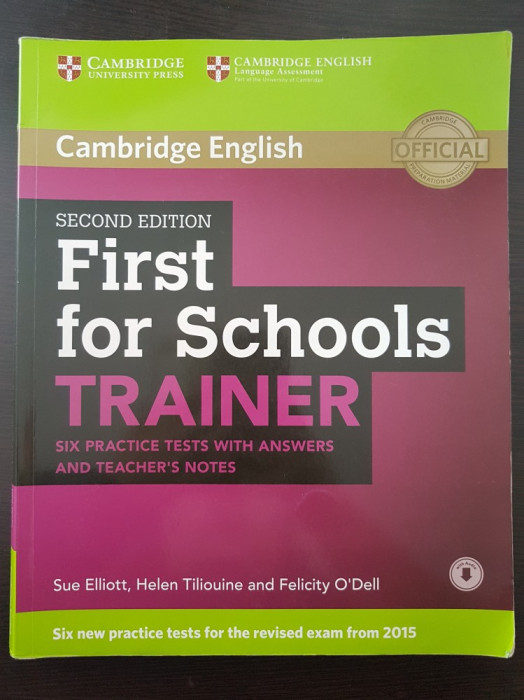 FIRST FOR SCHOOLS TRAINER SIX PRACTICE TESTS WITH ANSWERS