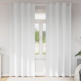 vidaXL Perdele cu perdele 2 pcs Alb pur 245 x 140 cm Poliester